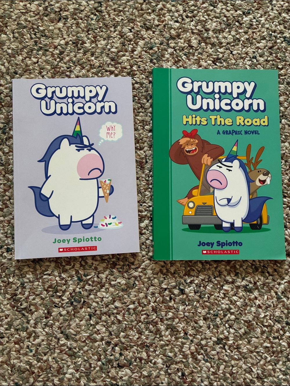 Scholastic Grumpy Unicorn Book Duo- Why Me and Hits the Road